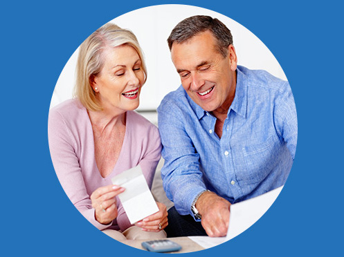 couple reading a bill