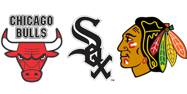Chicago Bulls, White Sox, and Blackhawks logos Chicago Bulls, White Sox, and Blackhawks logos