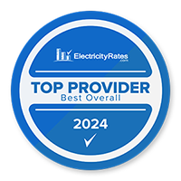 ElectricityRates.com Best Overall Top Provider 2024 badge